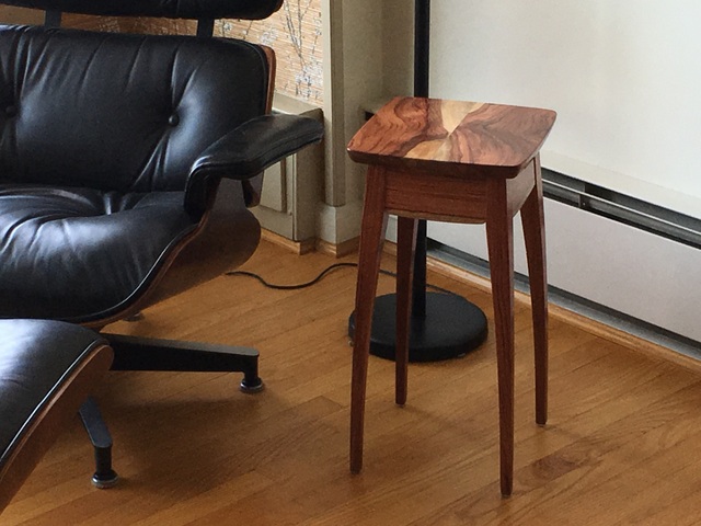 Bubinga Cup of Coffee Table in Use